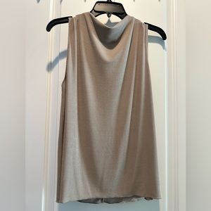 Zara high neck ribbed dressy top